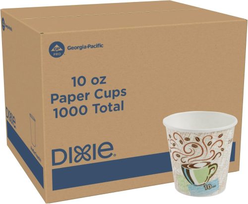 Dixie PerfecTouch 10 Oz. Insulated Paper Hot Coffee Cup by GP PRO (Georgia-Pacific), Coffee Haze Design, Model 92959, 1,000 Count (50 Cups Per Sleeve, 20 Sleeves Per Case)