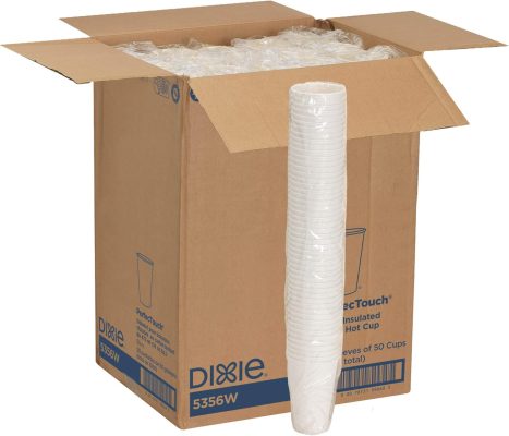 Dixie PerfecTouch 16 Oz White Insulated Paper Hot Cups 1,000 Total Count (50 Cups/Pack, 20 Packs/Case) wholesale