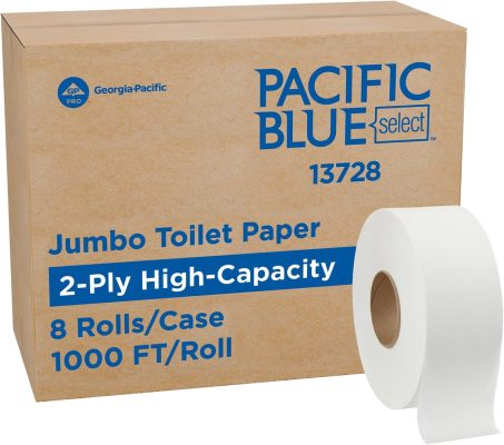 Pacific Blue Select by Georgia-Pacific PRO Jumbo Jr. 2-Ply High-Capacity Toilet Paper White Model 13728, 1,000 Feet Per Roll, 8 Rolls Per Case wholesale