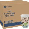 Dixie PerfecTouch WiseSize Insulated Paper Hot Cup by GP PRO (Georgia-Pacific), New Coffee Design, 8 Oz, Model 5338DX, 500 Count (25 Cups Per Pack, 20 Packs Per Case)