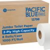 Georgia-Pacific Pacific Blue Basic 2-Ply Jumbo Jr. 9" Toilet Paper by GP PRO (Georgia-Pacific), Model 12798, 1,000 Linear Feet Per Roll, 8 Rolls Per Case