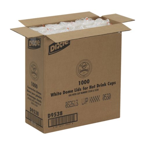 Dixie Dome Hot Drink Lids by GP PRO (Georgia-Pacific), White, Model D9538, 1,000 Count (100 Lids Per Sleeve, 10 Sleeves Per Carton)