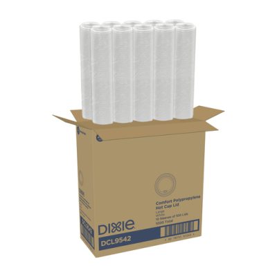 Dixie Reclosable Sliding Polypropylene Hot Cup Lids (Large, White) 1,000 Total Count (100 Lids/Sleeve, 10 Sleeves/Case) wholesale