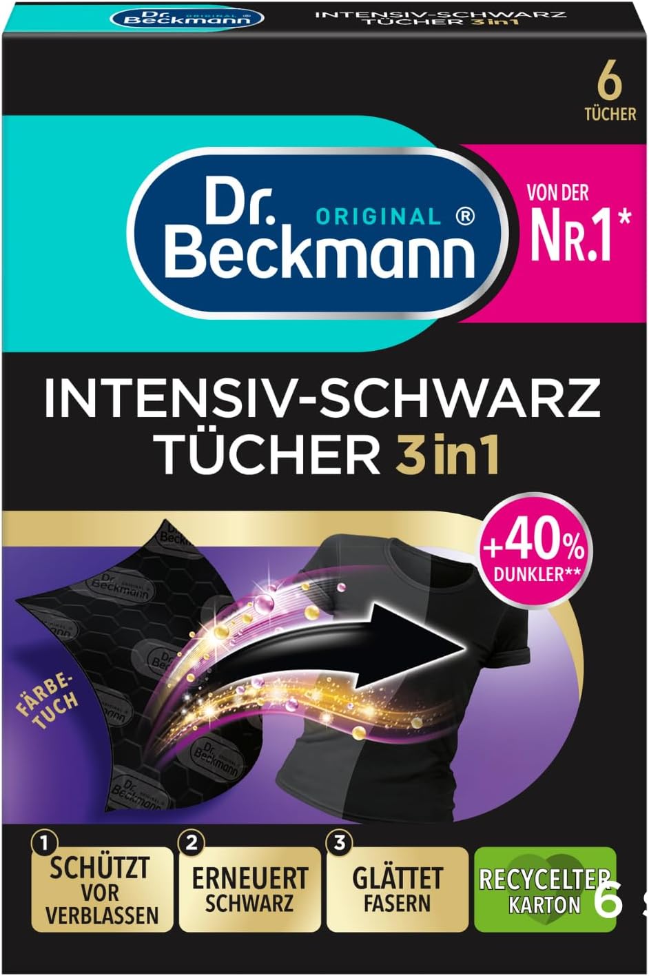 Wholesale Dr. Beckmann Intensive Black Cloths 2-in-1 (6 Cloths)