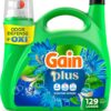 Gain Plus Liquid Laundry Detergent, Cleaner, Fresher, Now with Oxi, Waterfall Delight Scent, 170 fl oz, 129 Loads