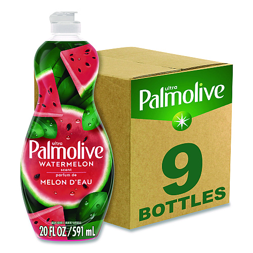Ultra Palmolive Dishwashing Liquid, Watermelon Scent, 20 oz Bottle, 9/Carton (61047428)