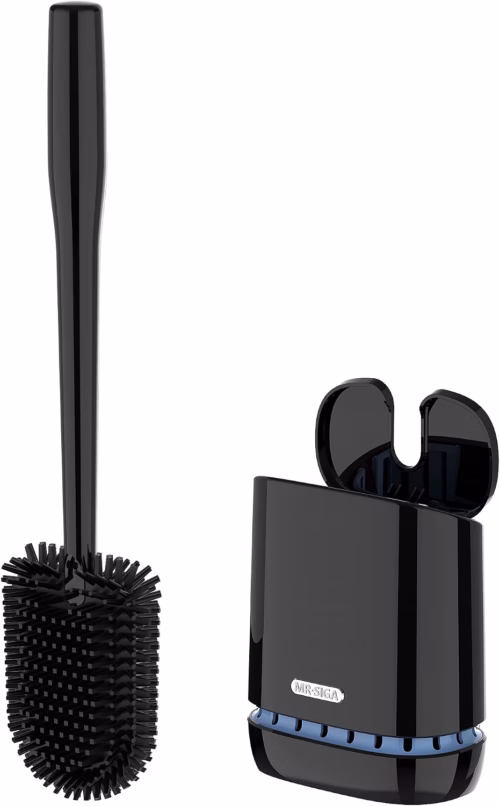 MR.SIGA Toilet Bowl Brush and Holder, Wall Mounted Toilet Brush, Black