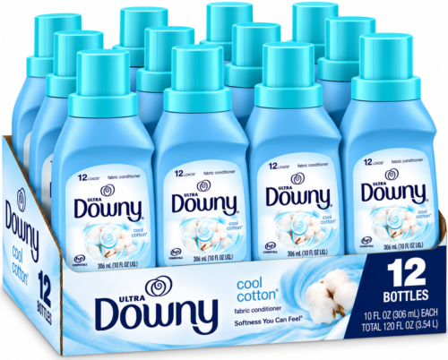 Downy Soft Cool Cotton Fabric Softener, 10 fl oz  – Pack of 12