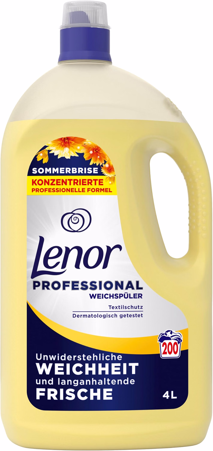 Lenor Professional Fabric Softener, 200 Washes, 4 Litres, Summer Breeze
