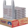 Fuxury Grey Plastic Thank You Shopping Bags Recyclable (1000 Count) 11.5 x 6.5 x 21"