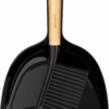 MR.SIGA Dustpan and Brush Set, Bamboo Handle, Black, 1 Set