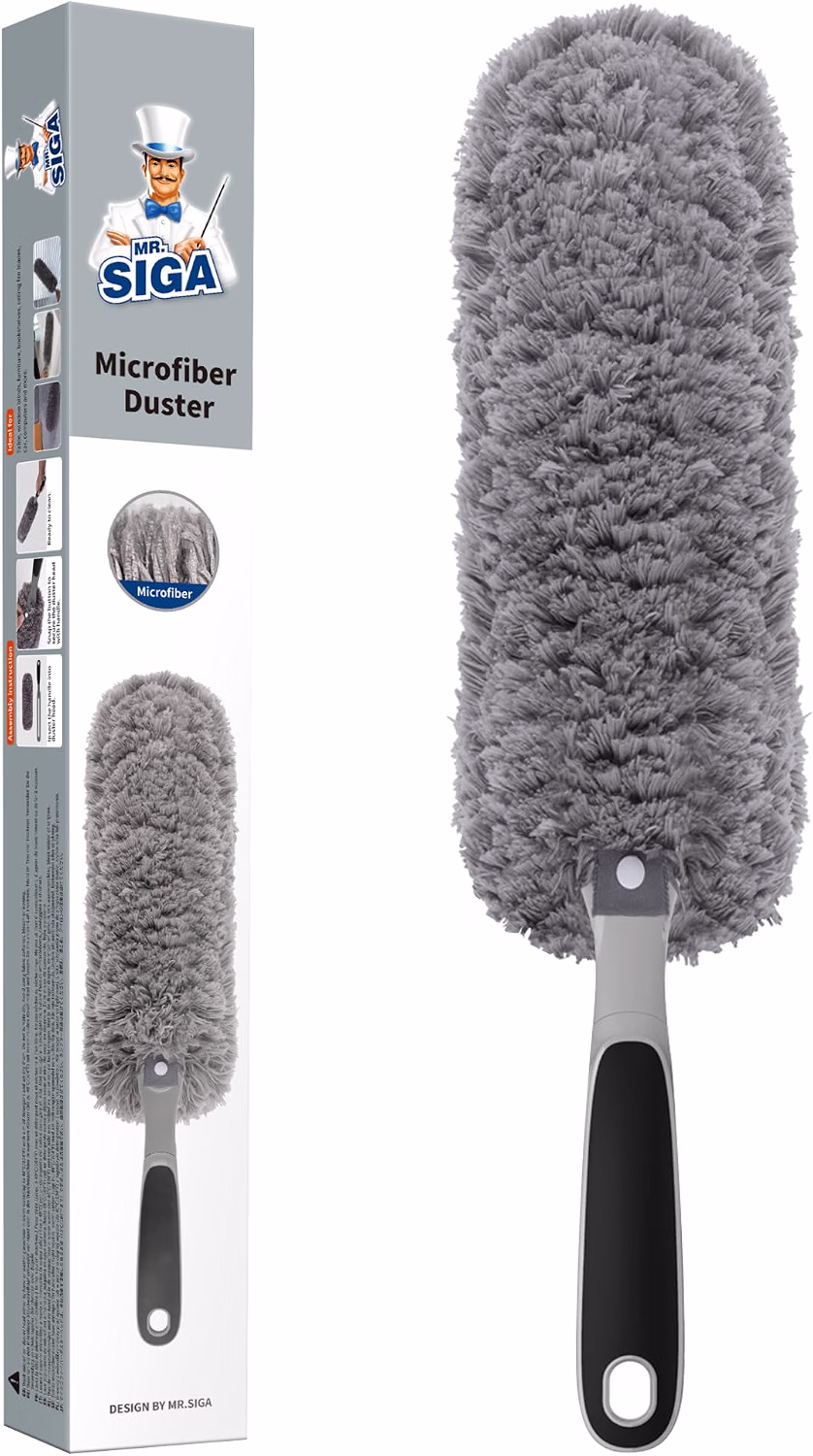 MR.SIGA Lint Free Microfiber Duster, Washable Duster for Household Cleaning