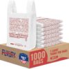 Fuxury Plastic Thank You (Gracias) Shopping Bags with Handles 1000 Count Plastic T-Shirt Bags White