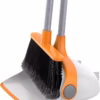 MR.SIGA Broom and Dustpan Set with Adjustable Long Handle, White & Orange wholesale