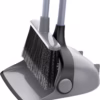 MR.SIGA Broom and Dustpan Set with Adjustable Long Handle, Gray