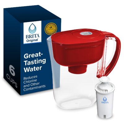 Brita Metro Water Filter Pitcher Includes 1 Filter, Small - 6-Cup Capacity, Fiery Red wholesale