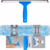 MR.SIGA Professional Window Squeegee & Microfiber Window Scrubber, 14 inch 2 in 1 squeegee window cleaner tool