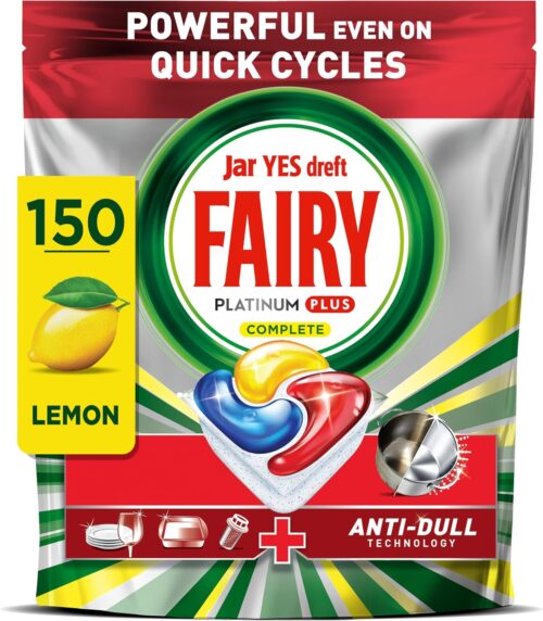 Fairy Platinum Plus Dishwasher Tablets Lemon, 150 Capsules