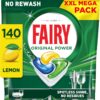 Fairy Original Power Dishwasher Tablets Lemon, 140 Capsules
