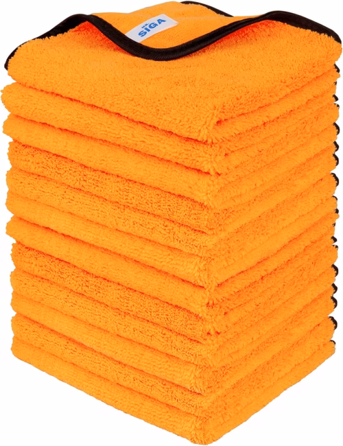 MR.SIGA Professional Microfiber Towels for Cars, Scratch Free, 12 Pack gold, 40 x 60 cm(15.7 x 23.6 inch)