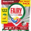 Fairy Platinum Plus Dishwasher Tablets Lemon, 122 Capsules