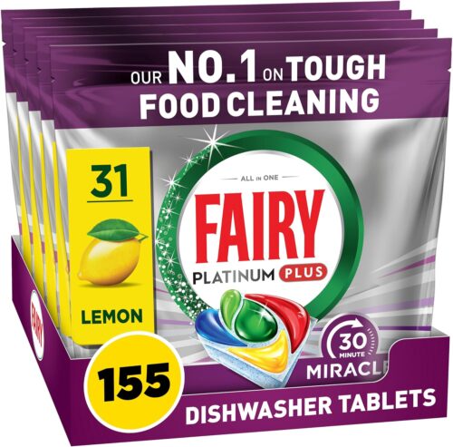 Fairy 30 Minute Miracle Platinum Plus Dishwasher Tablets, 5X 31 Capsules