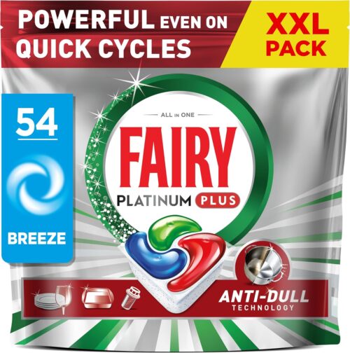 Fairy Platinum Plus Dishwasher Tablets Breeze, 54 Capsules