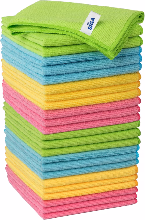 MR.SIGA Microfiber Cleaning Cloths, Streak Free Microfiber Towels, 24 Pack 12.6" x 12.6"