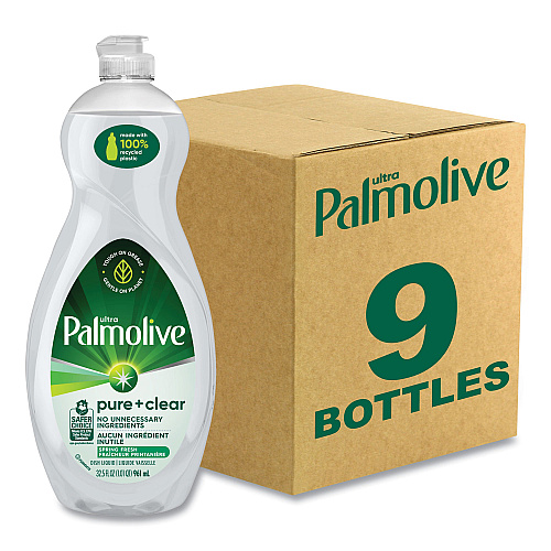Palmolive Pure + Clear Dishwashing Liquid, Unscented, 32.5 oz Bottle, 9/Carton (US04272CT)