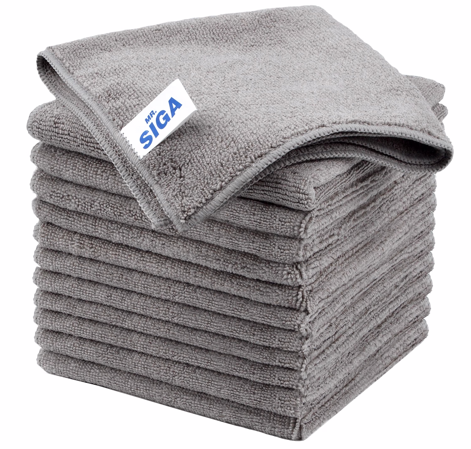 MR.SIGA Microfiber Cleaning Cloths, Streak Free Microfiber Towels, 12 Pack Gray, 32 x 32 cm(12.6 x 12.6 inch)