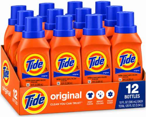 Tide Original Liquid Laundry Detergent, 10 fl oz – Pack of 12