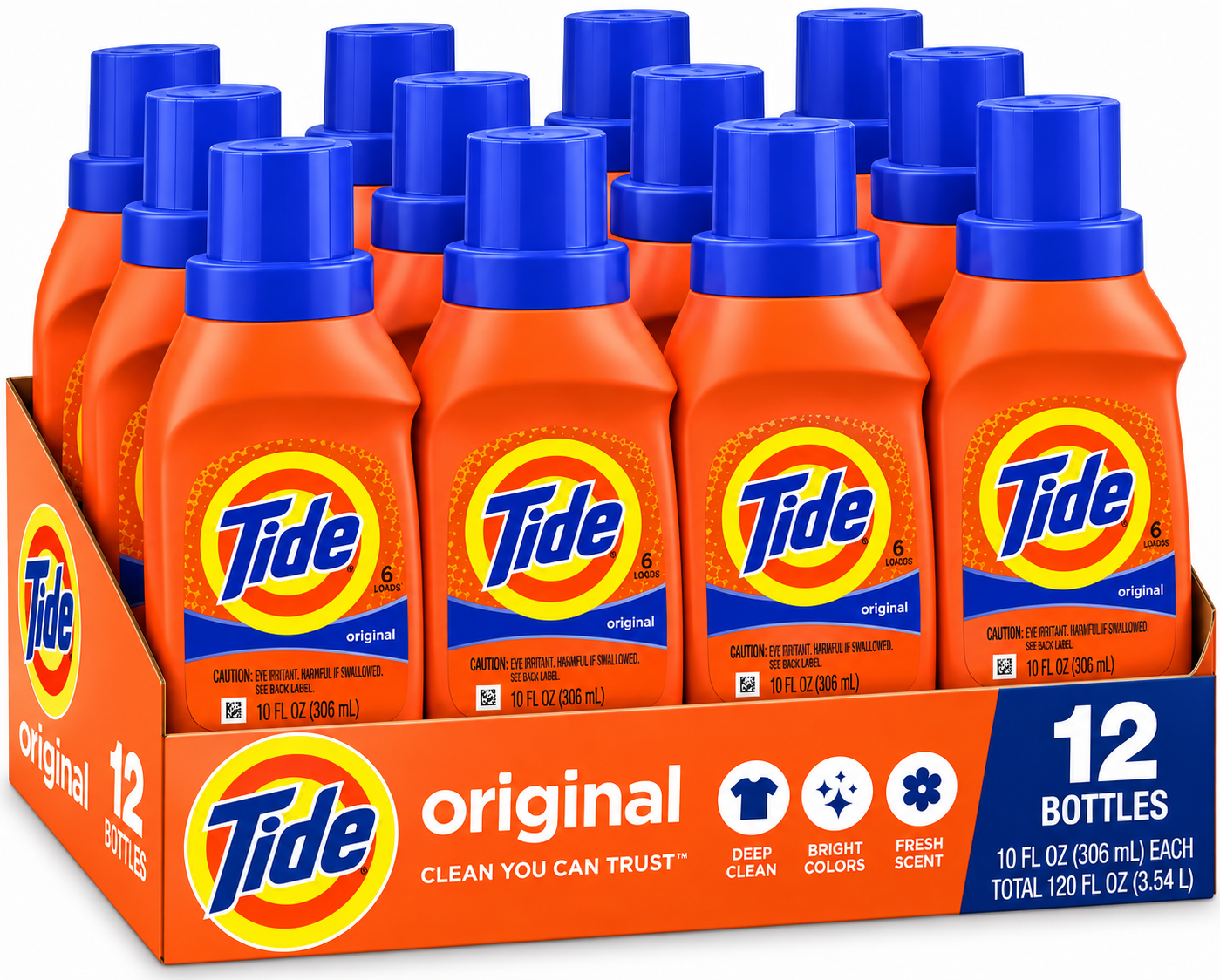 Tide Original Liquid Laundry Detergent, 10 fl oz – Pack of 12