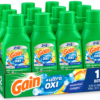 Gain Ultra Oxi Liquid Laundry Detergent – Waterfall Delight Scent, 10 fl oz, Pack of 12