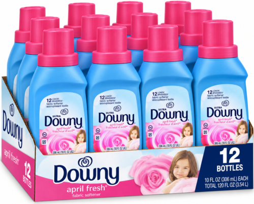 Downy April Fresh Liquid Fabric Softener, 10 fl oz – Pack of 12